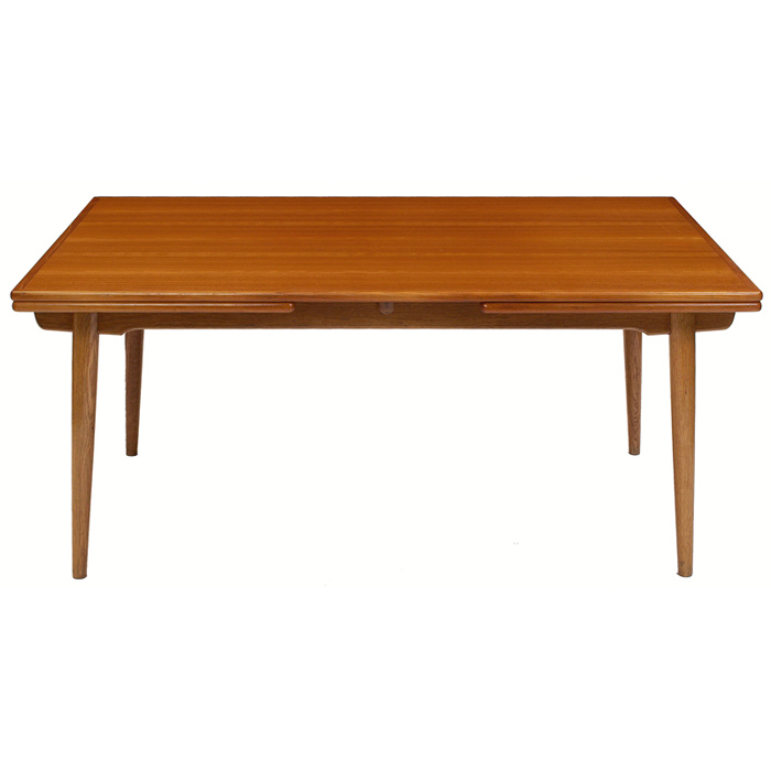 Appraisal: Hans Wegner dining table by Andreas Tuck Denmark oak base