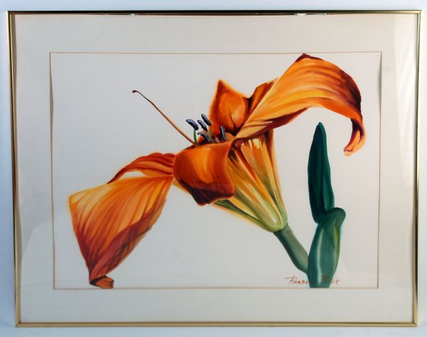 Appraisal: Watercolor on paper of tiger lily signed lower right Barbara