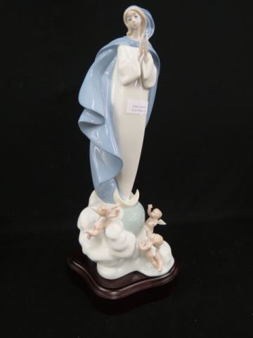 Appraisal: Lladro Porcelain Figurine Mary with angels at her feet tall