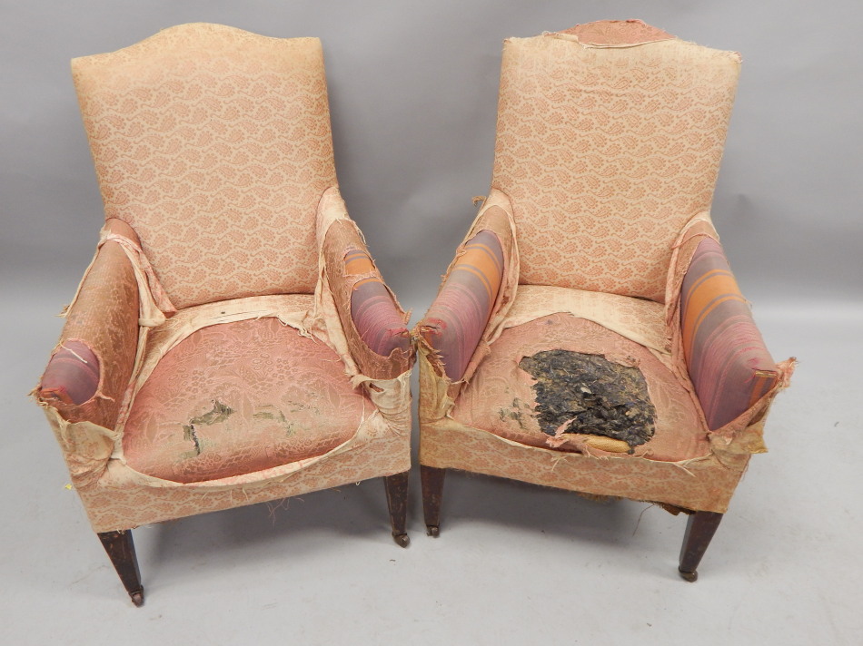 Appraisal: A pair of late thC early thC mahogany armchairs each