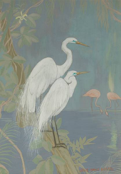 Appraisal: n a Jessie Arms Botke American - Egrets signed 'Jesse