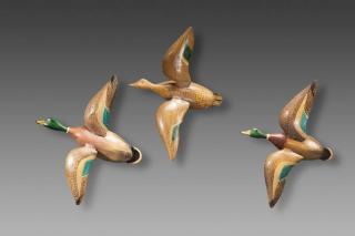 Appraisal: Three Flying Mallards Delbert Hudson - Chincoteague VAc An by