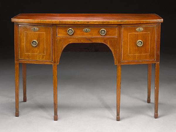 Appraisal: A George III inlaid mahogany bowfront sideboard first quarter th