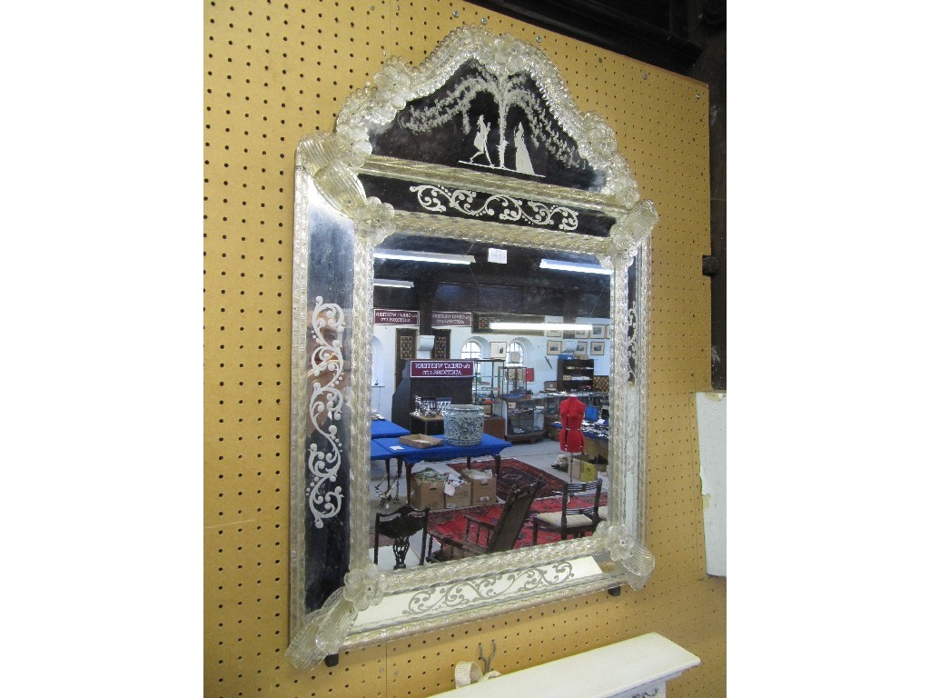 Appraisal: Venetian glass wall mirror