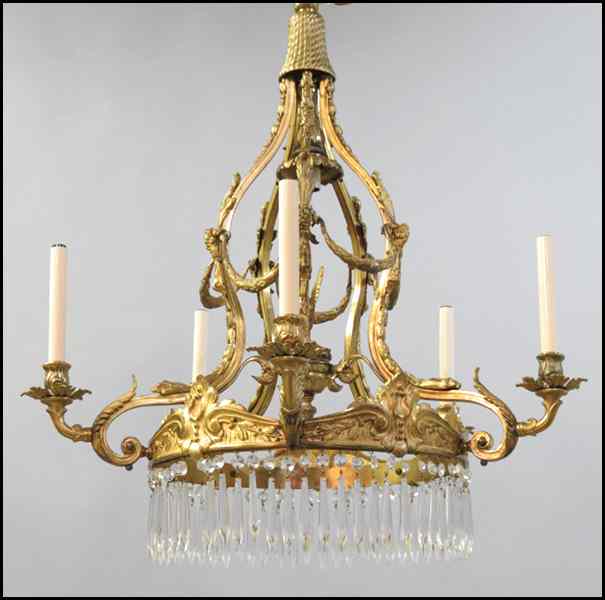 Appraisal: REGENCY STYLE BRONZE SIX-LIGHT CHANDELIER '' x '' Condition No