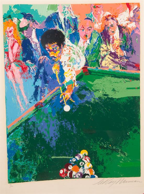 Appraisal: LeRoy Neiman American b Billiard Scene color lithograph signed LeRoy