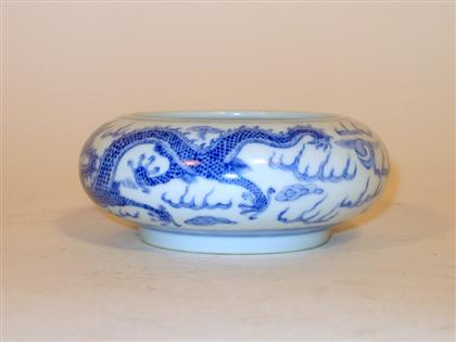 Appraisal: Chinese blue and white brush washer tongzhi mark and of