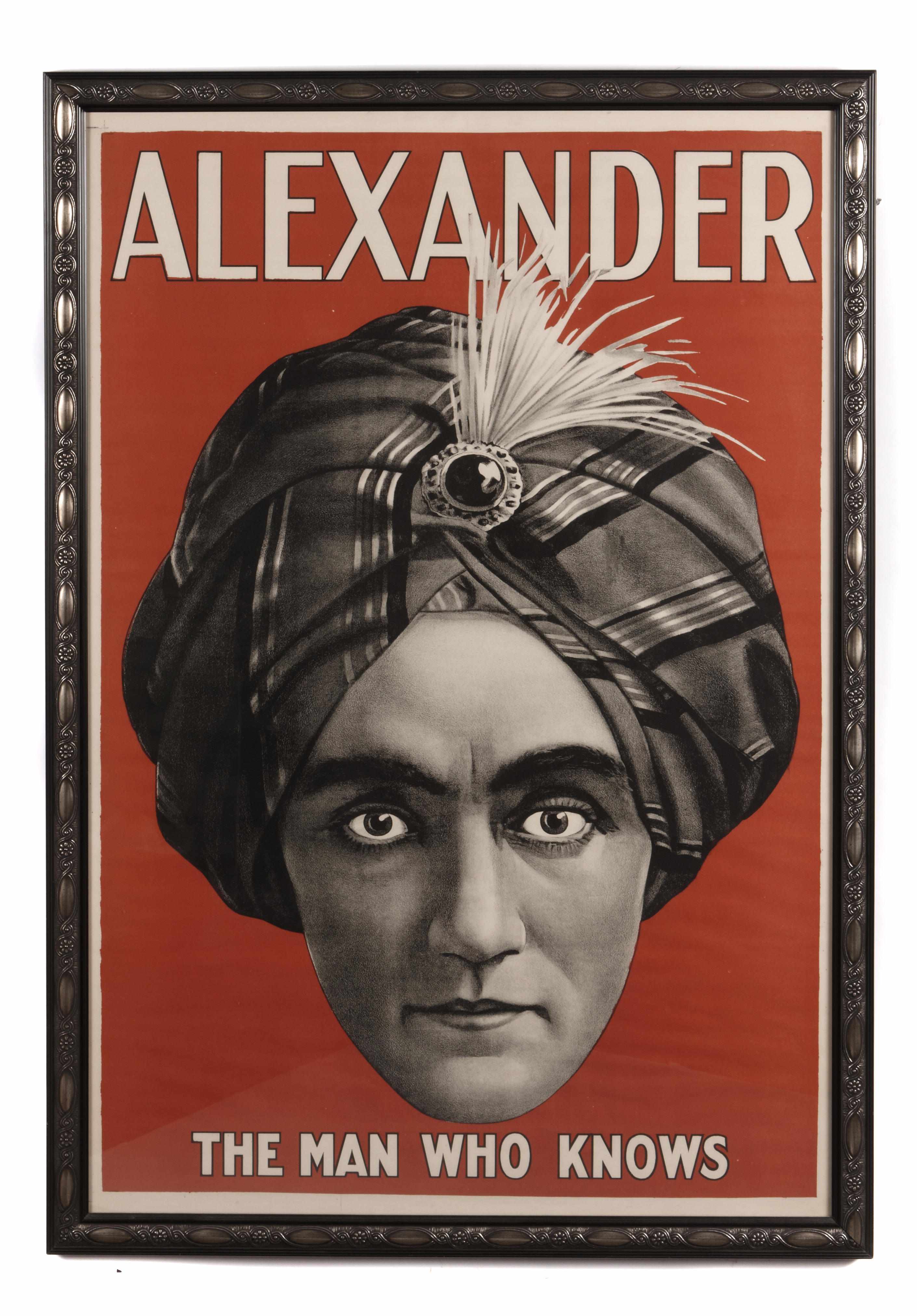 Appraisal: Alexander 'The Man Who Knows' A framed poster sframed dimensions