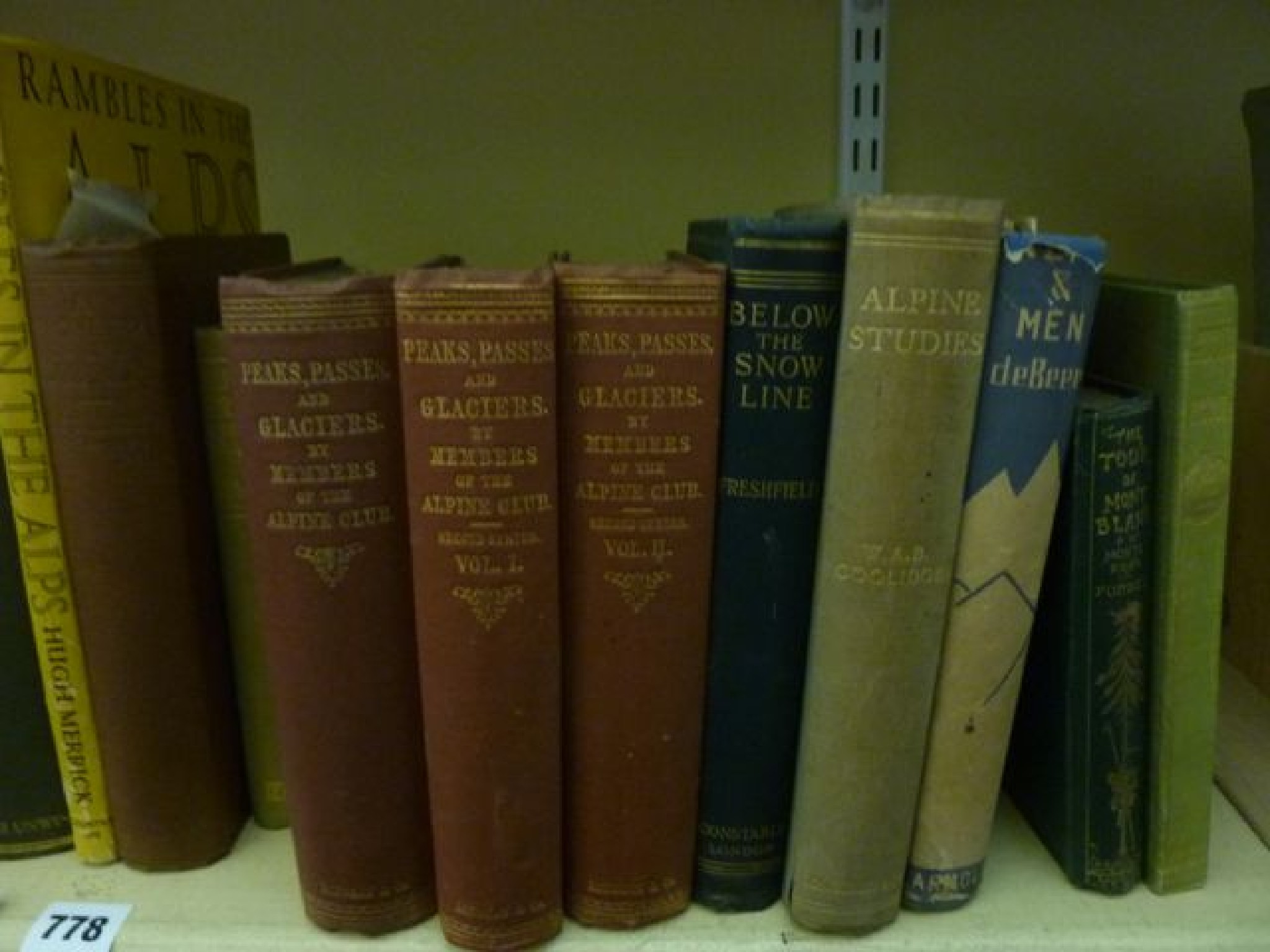 Appraisal: A large collection of books relating to the Alps mainly