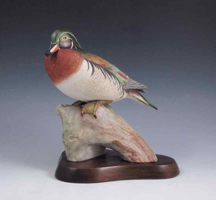 Appraisal: CYBIS WOOD DUCK Limited edition of mounted on wood stand