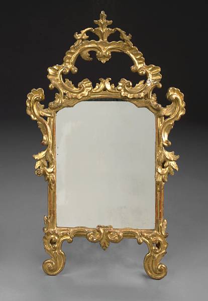 Appraisal: An Italian Rococo giltwood mirror second half th century The