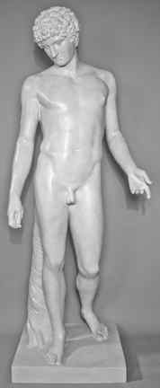 Appraisal: LIFESIZE WHITE PAINTED FIBERGLASS FIGURE OF CAPITOLINE ANTINOUS AFTER THE