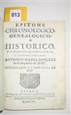 Appraisal: BRAZIL Bonucci Antonio Maria Epitome chronologico genealogico historico pages to