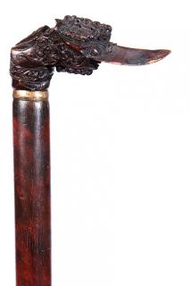 Appraisal: Exotic Bird Cane Ca An unusual carved bird which is