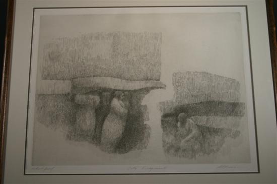 Appraisal: Altman City Fragments Etching Pencil signed at lower right titled