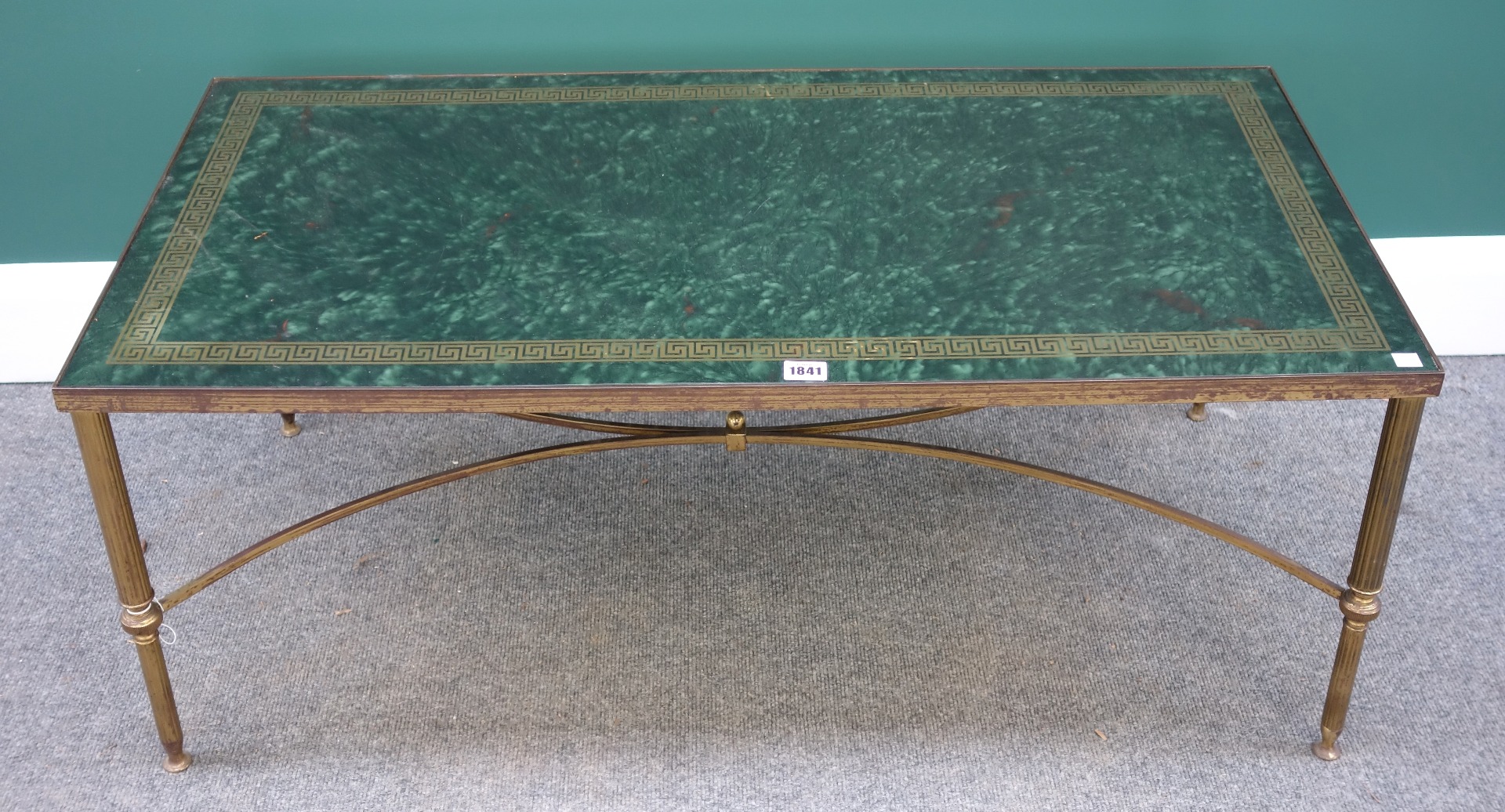 Appraisal: A th century rectangular coffee table the faux marble top