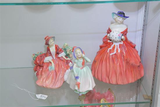 Appraisal: THREE ROYAL DOULTON FIGURINES One ''Genevieve'' figurine '' h One