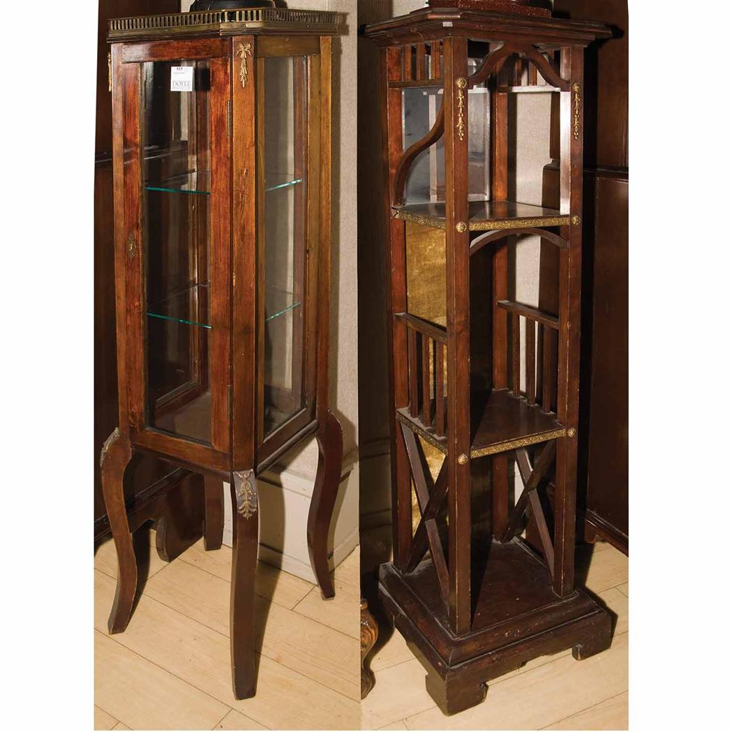 Appraisal: Empire Style Mahogany Vitrine Together with an Empire Style Mahogany