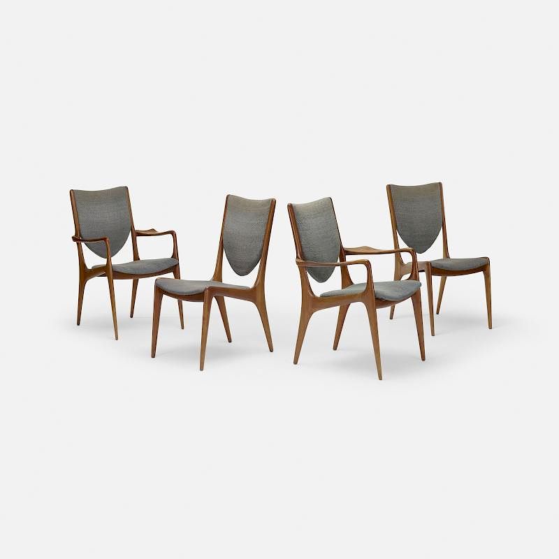 Appraisal: Vladimir Kagan Shield Back dining chairs set of four Vladimir