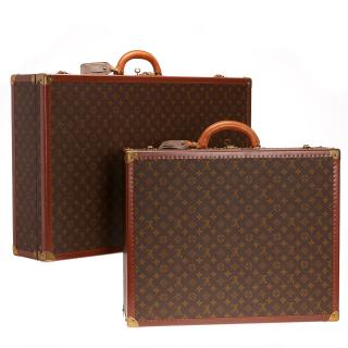 Appraisal: Group Louis Vuitton Monogram hard-sided suitcases th c graduated cases