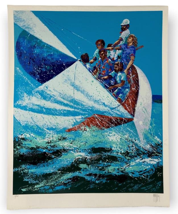 Appraisal: Mark King Sailing Serigraph Hand signed and numbered Unframed x