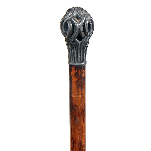 Appraisal: Britania Nouveau Dress Cane Ca - An unusual handle which