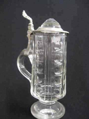 Appraisal: German Cut Crystal Stein prism top pedestal base liter ''