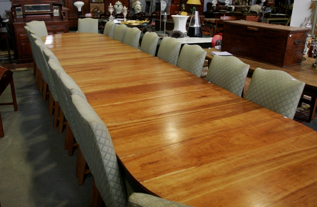 Appraisal: A Regency style stained ash boardroom table four pedestal cms