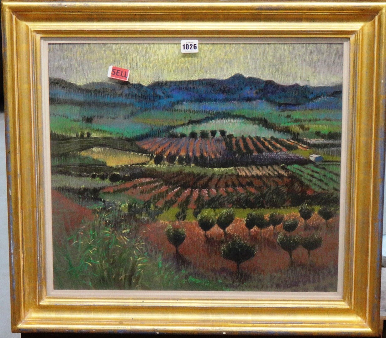 Appraisal: Allan Cotton th century Lavender fields Provence pastel cm x