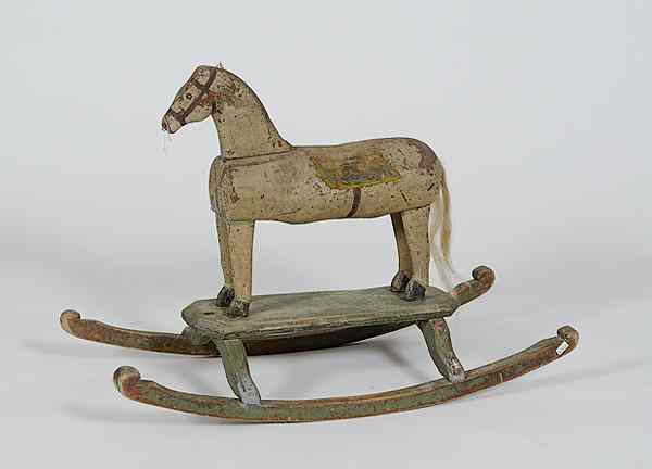 Appraisal: Wood Rocking Horse Continental early th century A carved and