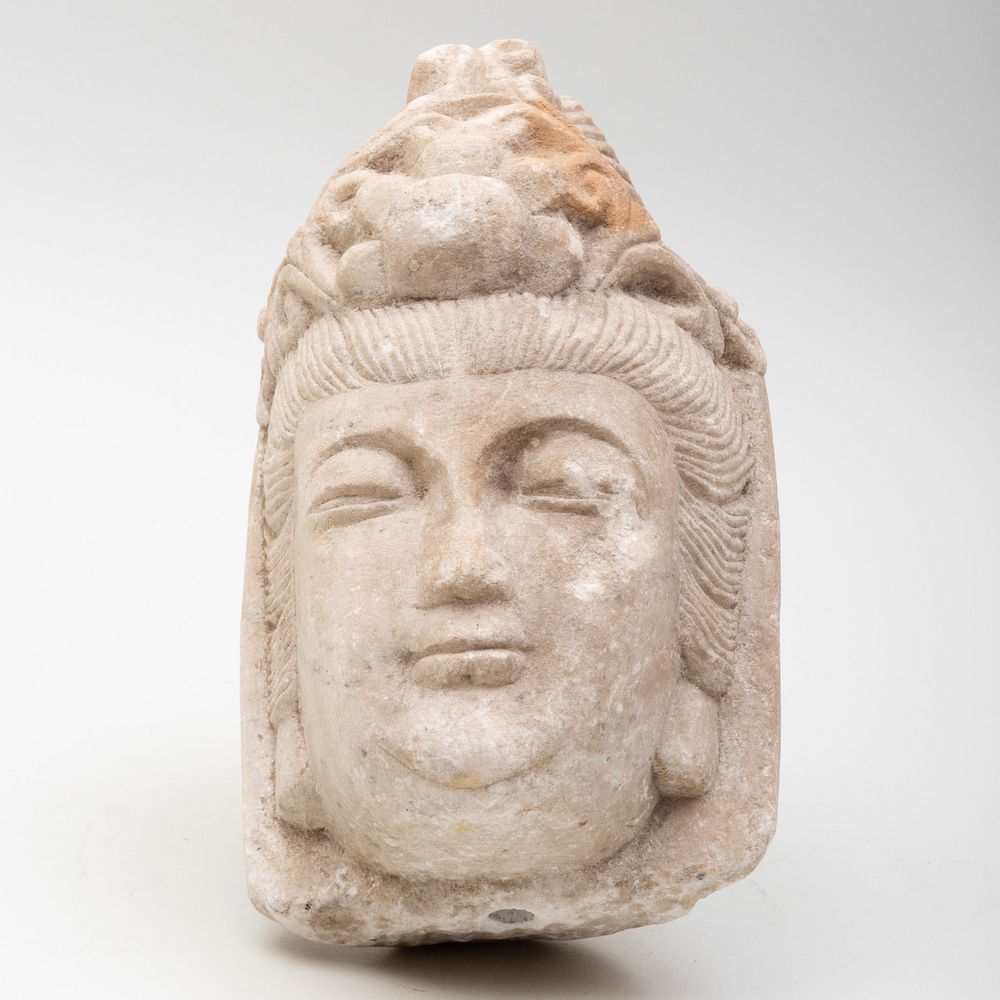 Appraisal: Chinese Carved Stone Head of a Boddihsatva in high Condition