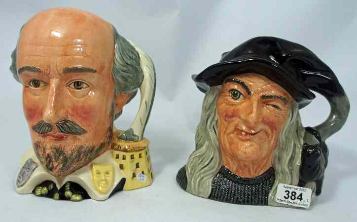 Appraisal: Royal Doulton large character jugs Witch D and William Shakesphere