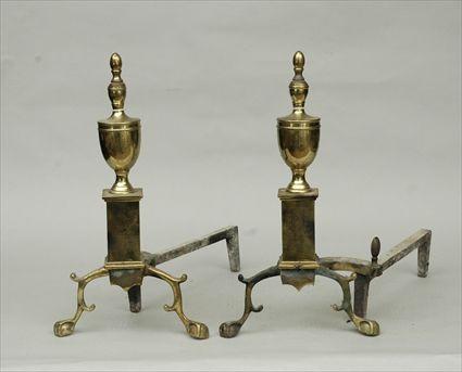 Appraisal: Pair of Brass Andirons