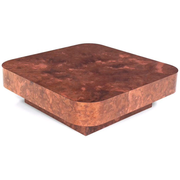 Appraisal: Silas Seandel coffee table attribution copper sheeting over wood and