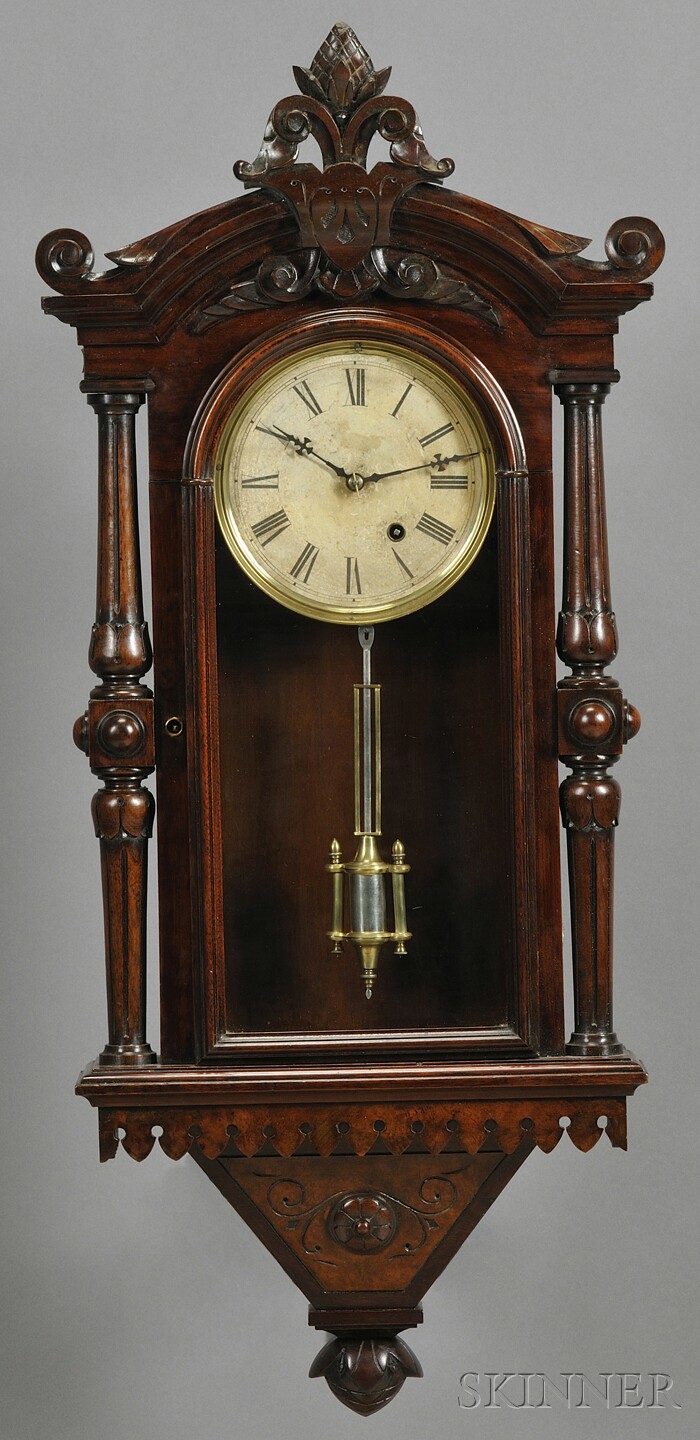 Appraisal: F Kroeber No Walnut Wall Clock New York c the