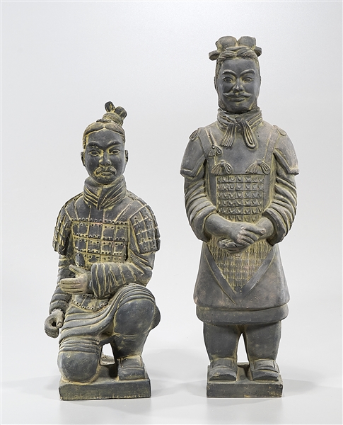 Appraisal: Two Chinese ceramic Terracotta Warrior figures x x taller approx