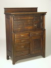 Appraisal: DENTAL CABINET - Circa - oak dental cabinet molded backsplash