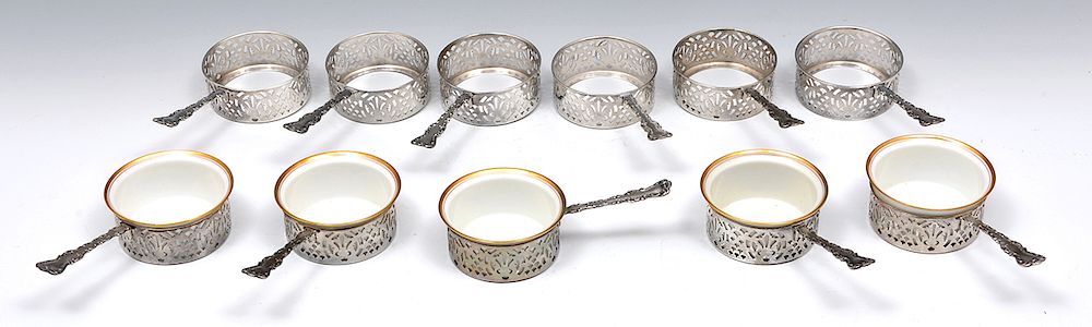 Appraisal: Watson sterling silver custard cup frames Watson sterling silver custard