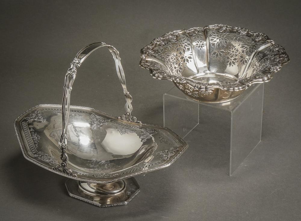 Appraisal: AMERICAN STERLING FRUIT BASKET AND A PIERCED FRUIT BOWL TOWLE