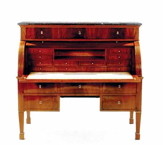 Appraisal: French Empire mahogany bureau a cylindre by Jean-Joseph Chapuis circa