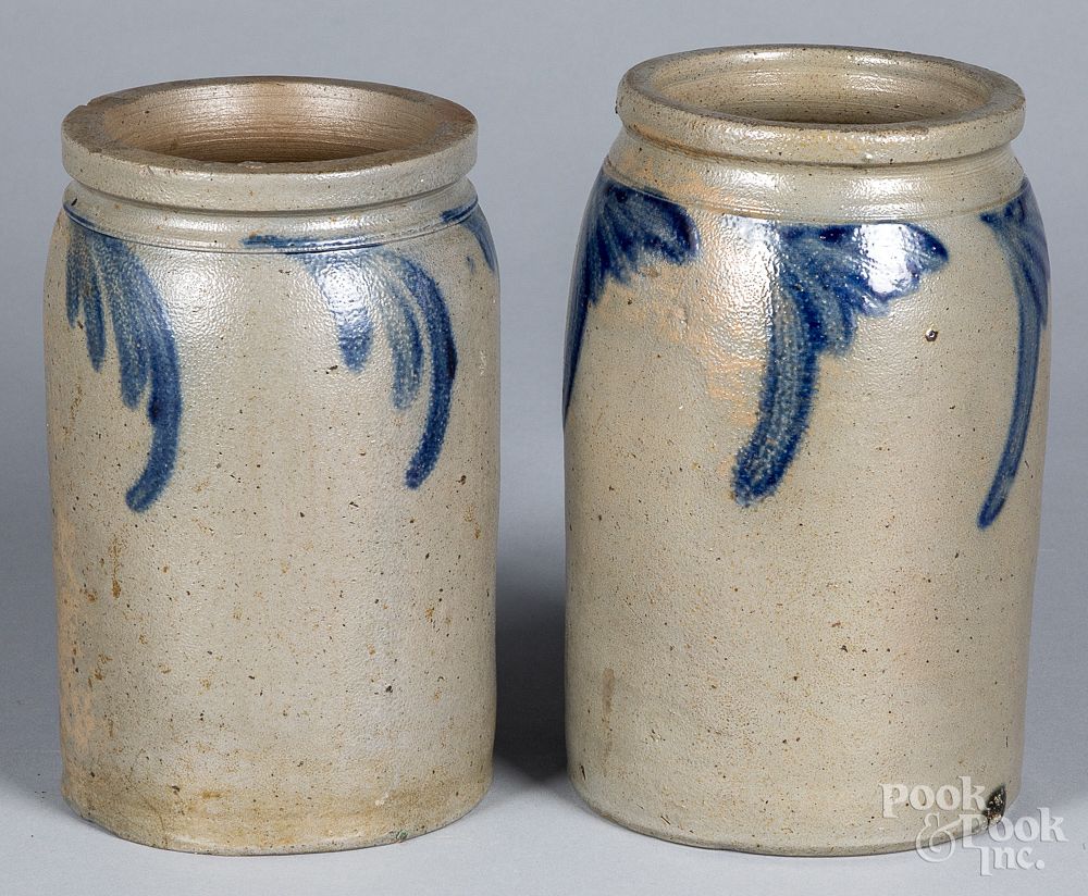 Appraisal: Two Pennsylvania stoneware crocks th c Two Pennsylvania stoneware crocks