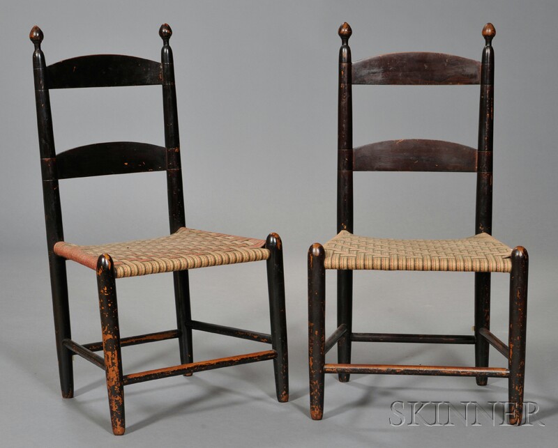 Appraisal: Pair of Shaker Maple Children's Chairs Mt Lebanon c old