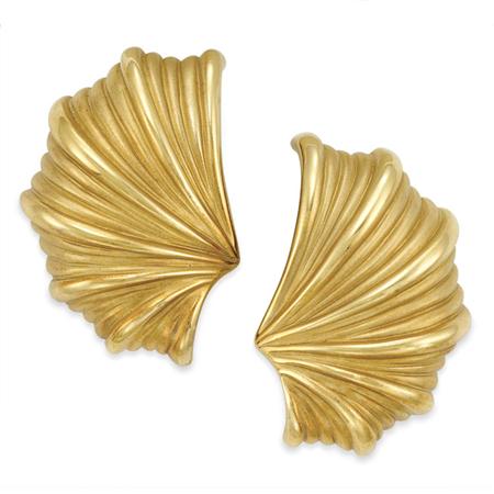 Appraisal: Pair of Gold Earclips Judith Leiber Estimate -