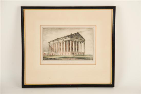 Appraisal: Print of Capitol of Virginia Richmond marked Pendleton Framed H