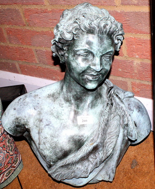 Appraisal: A BRONZE BUST AFTER THE ANTIQUE a classical male subject