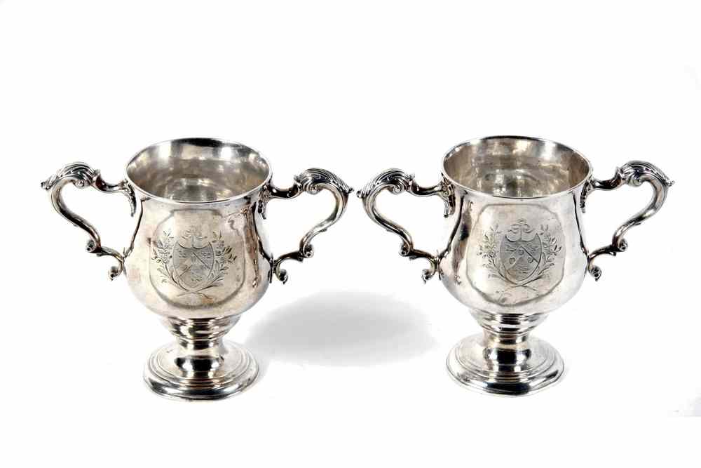 Appraisal: PAIR IRISH STERLING LOVING CUPS - Pair of Irish Loving