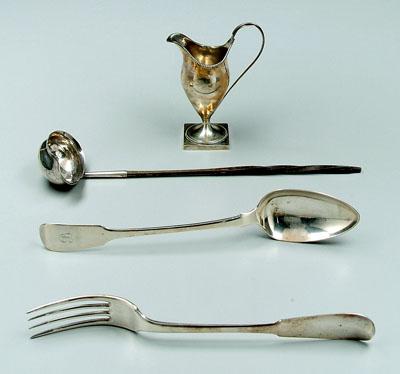 Appraisal: Four English silver items serving spoon Joshiah and George Piercy