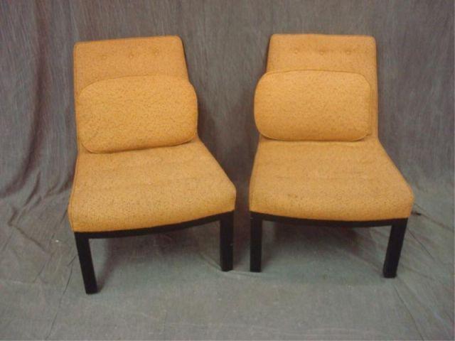 Appraisal: Pair of EDWARD WORMLEY Midcentury Slipper Chairs with Metal Dunbar