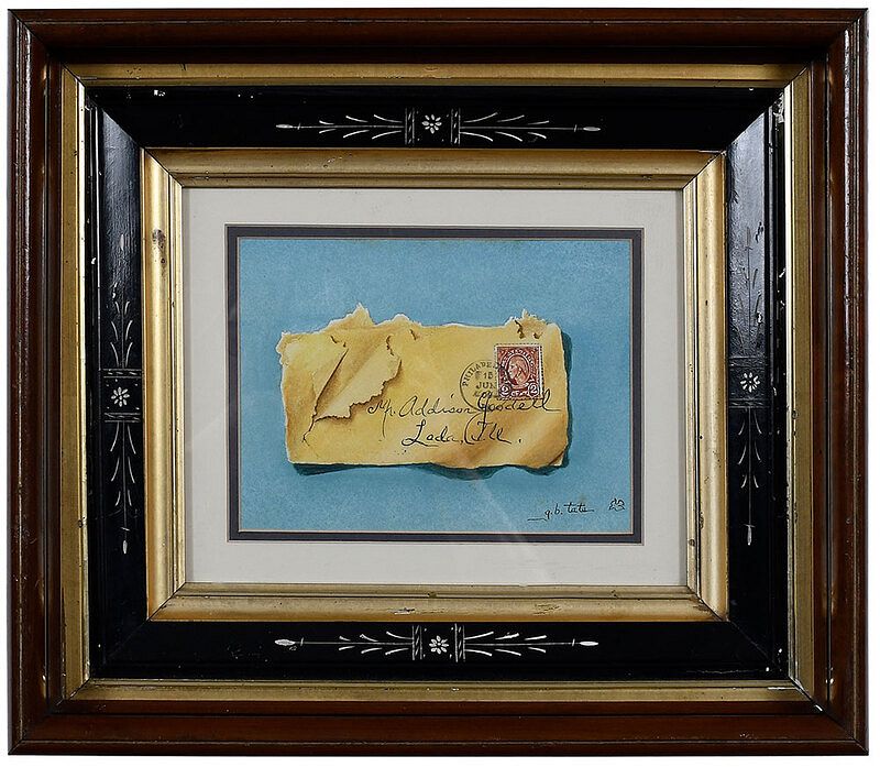 Appraisal: Gayle Blair Tate American Envelope Trompe l'Oeil signed lower right