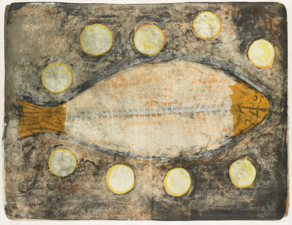 Appraisal: RUFINO TAMAYO Medio Pescado Color lithograph x mm x inches